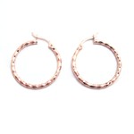 Rose Gold Plated Sterling Silver Diamond-cut Hoops